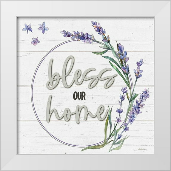 Boyer, Susie 15x15 White Modern Wood Framed Museum Art Print Titled - Bless Our Home