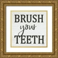 thumbnail image 1 of Boyer, Susie 20x20 Gold Ornate Wood Framed with Double Matting Museum Art Print Titled - Brush Your Teeth, 1 of 4