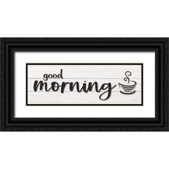 Boyer, Susie 24x11 Black Ornate Wood Framed with Double Matting Museum Art Print Titled - Good Morning