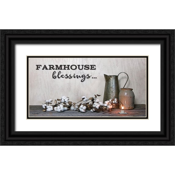 Boyer, Susie 24x14 Black Ornate Wood Framed with Double Matting Museum Art Print Titled - Farmhouse Blessings