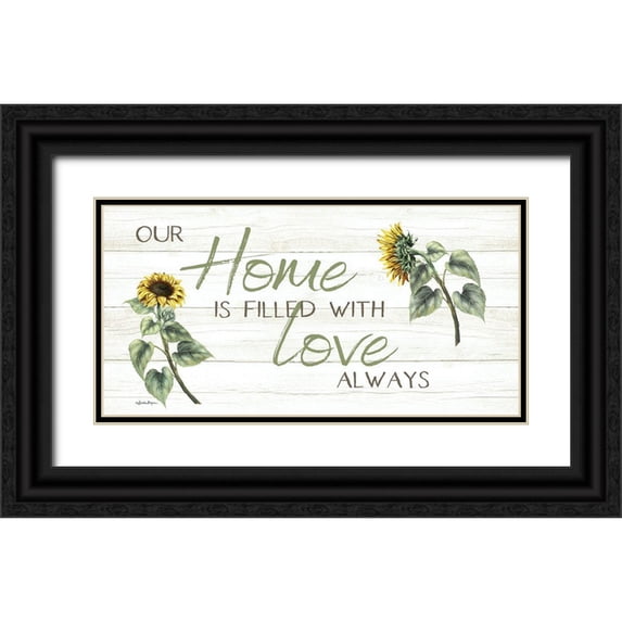 Boyer, Susie 24x14 Black Ornate Wood Framed with Double Matting Museum Art Print Titled - This Home Is Filled with Love Always