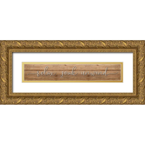 Boyer, Susie 24x7 Gold Ornate Wood Framed with Double Matting Museum Art Print Titled - Relax-Soak-Unwind