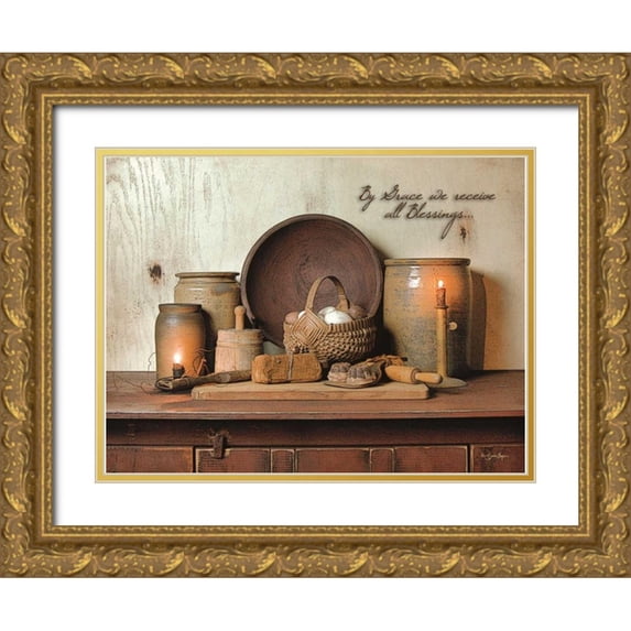 Boyer, Susie 32x25 Gold Ornate Wood Framed with Double Matting Museum Art Print Titled - By Grace