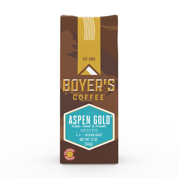 Boyer's Coffee Aspen Gold Coffee, Medium Roast, Ground Coffee, 12oz, Caffeinated