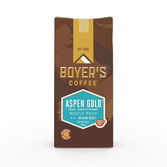 Boyer's Coffee Aspen Gold Coffee, Whole Bean Coffee, Medium Roast, 28 oz, Caffeinated