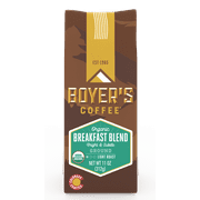 Boyer's Coffee Organic Breakfast Blend, Ground Coffee, Light Roast, 11 oz, Caffeinated