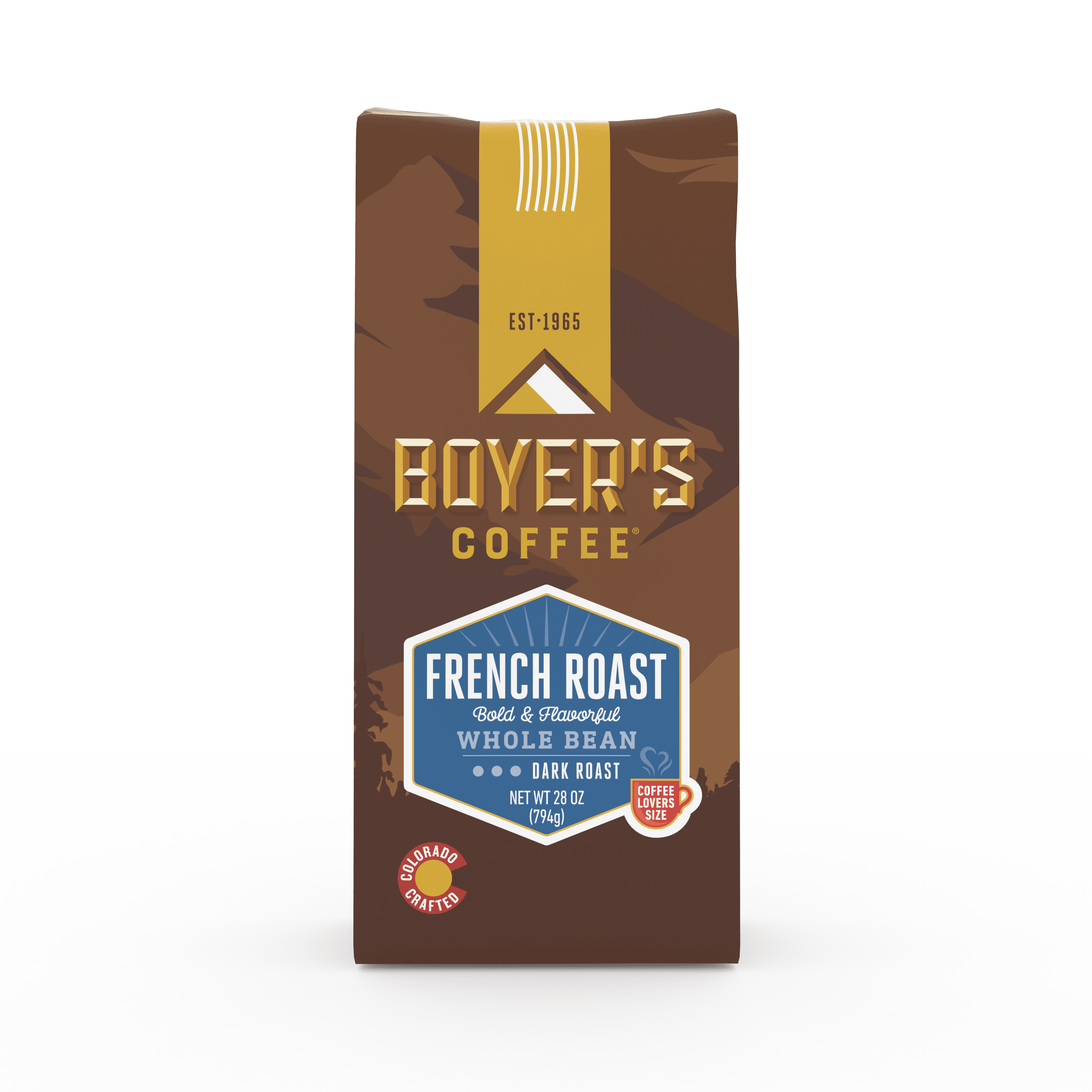 Boyer's French Roast Whole Bean Coffee, Dark Roast, 28oz