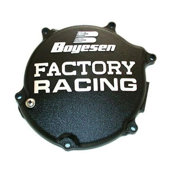 Boyesen Factory Racing Clutch Cover, Black Powder-Coated Aluminum, Kawasaki KX125 2003-2005 (CC-11AB)