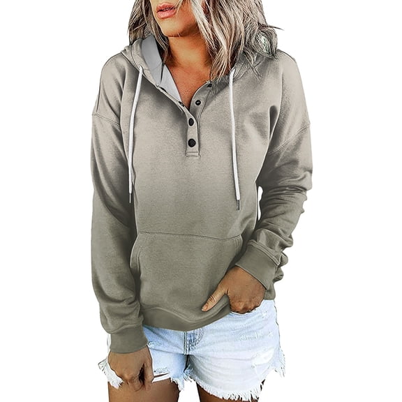 Boyfriend Blouses Winter Relaxed Fit Hooded Long Sleeve Rolled Drop Shoulder with Pocket Gradient Print Leisure Polyester Hoodies Sweatshirts(Green,XXL)