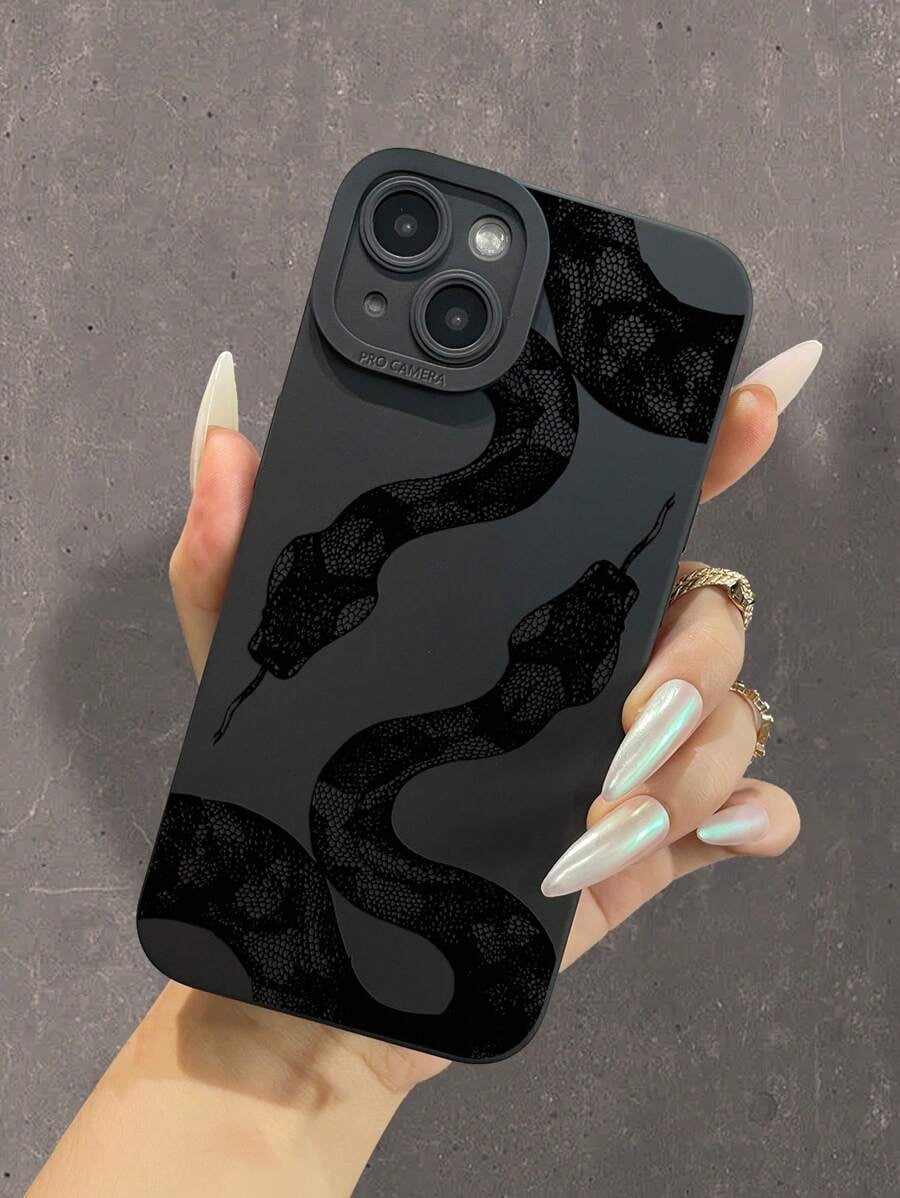 Boyfriend Gifts 1pc Black Python Print Soft Protective Phone Case With ...