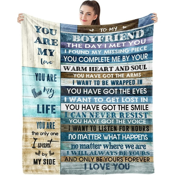 to My Boyfriend Gifts for Boyfriend Unique Gift Ideas for Boyfriend Birthday Gifts for Boyfriend for Boyfriend Romantic Decoration Gift for Boyfriend Throw Blankets 50x60 inch