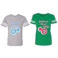 thumbnail image 1 of Boyfriend Girlfriend Fiance Husband Wife Matching Couple Cotton Jerseys (Men Heather / Women Green) (Men XL / Women XXL), 1 of 3