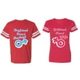 thumbnail image 1 of Boyfriend Girlfriend Fiance Husband Wife Matching Couple Cotton Jerseys (Men Red / Women Red) (Men XXL / Women S), 1 of 3