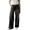 thumbnail image 1 of Boyfriend Jeans for Women, Audhol Women Baggy Jeans Wide Leg Jeans Trendy Stretchy Straight Leg Jean Loose Casual Denim Pants Oversized Jeans Black XS, 1 of 7