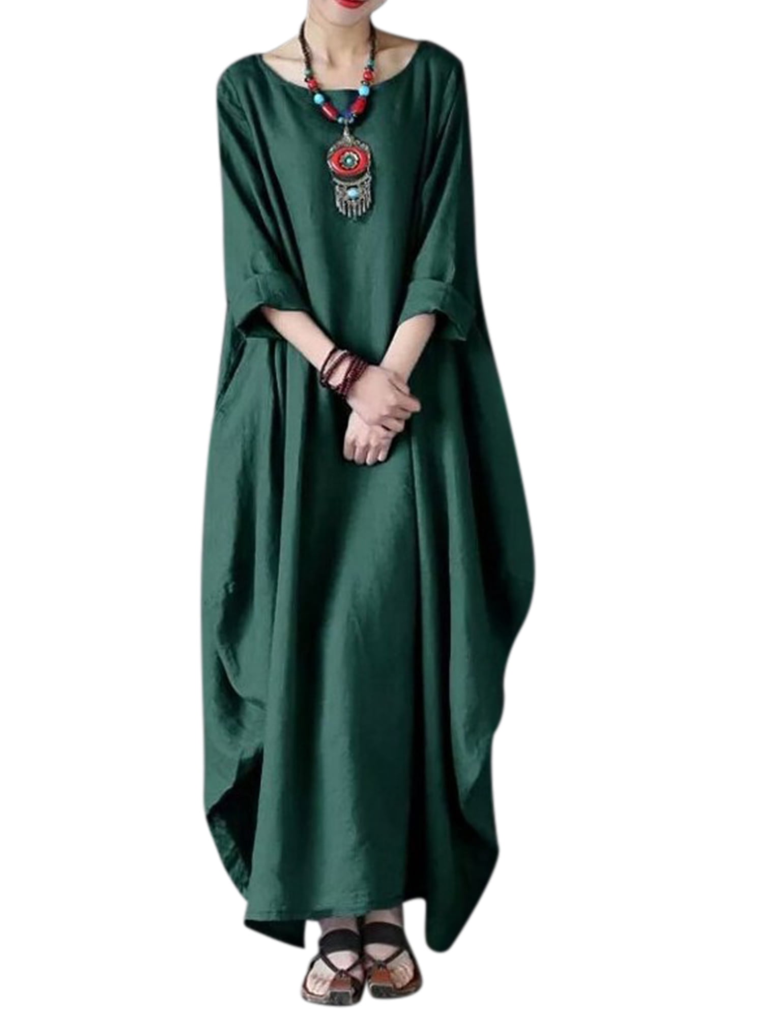 oversized dress for women Beth Oversized linen Dress with long sleeves