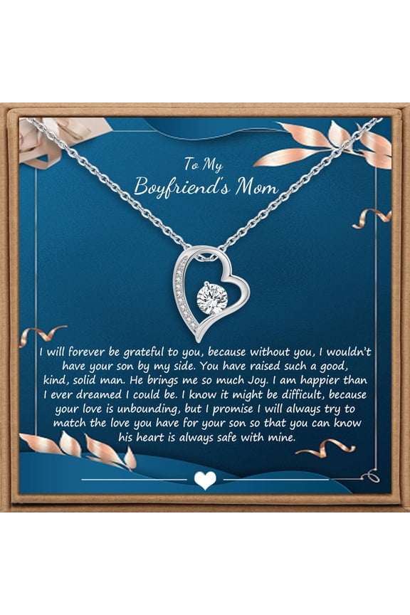 To My Boyfriend'S Mom For Future Mother In Law Necklace, A Meaningful Necklace Perfect For Anniversaries, Birthdays, Valentine V8016, White Forever Love Necklace