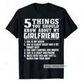thumbnail image 1 of Boyfriend T-shirt 5 Things about my Girlfriend Funny Sayings Boyfriend Tee Men, 1 of 2