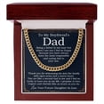 thumbnail image 1 of To My Boyfriend's Dad Cuban Chain Necklace, Birthday Gift for Boyfriends Dad, Fathers Day, Christmas Gift, Cuban Link Chain, Stainless Steel or Yellow Gold, Message Card & Gift Box, 1 of 5