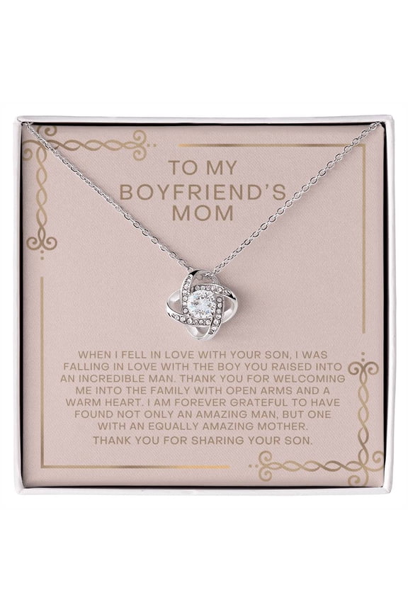 Boyfriend's Mom Falling In Love Necklace A Meaningful Necklace Perfect For Anniversaries Birthdays Valentine Version 461, Gold Love Knot Necklace