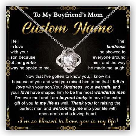 To My Boyfriends Mom Necklace, Boyfriend Mom Necklace From Girlfriend, Boyfriends Mom, Mothers Day Your Boyfriends Mom, Birthday Necklace Boyfriends Mom #1157, Gold Love Knot Necklace