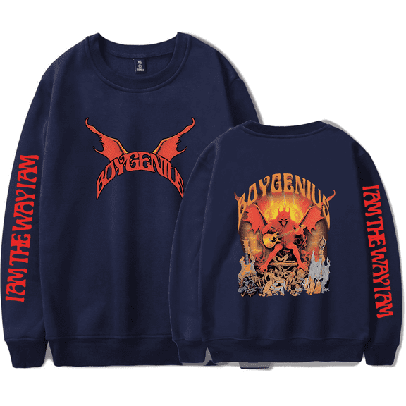 Boygenius Hoodies Boy Genius Demon Hoodie Hooded Sweatshirt Long Sleeve Men Women Pullover