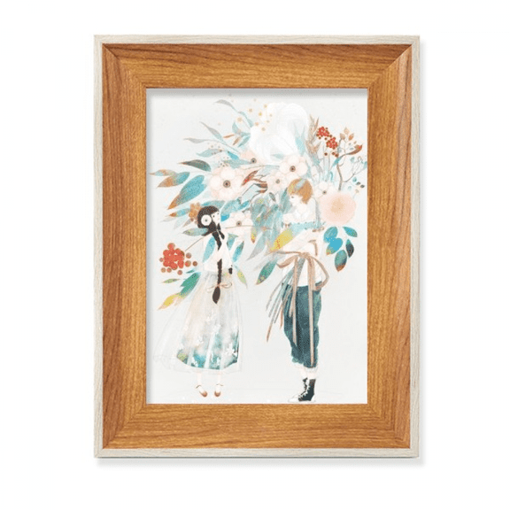 Boygirl Chinese Classical Style Illustrator Desktop Wooden Photo Frame Display Picture Art Painting Multiple Sets