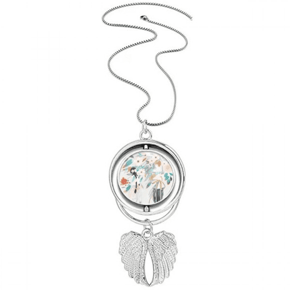 Boygirl Chinese Classical Style Illustrator Pendant Angel Wings Rotating Necklace Jewelry