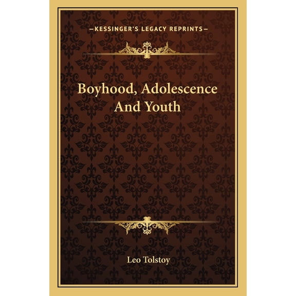 Boyhood, Adolescence And Youth (Paperback)