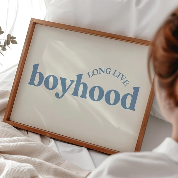 Boyhood Poster - Boys Room Prints - Blue Home Decor for Boys Room - Feel Good Quotes - Blue Preppy Wall Art - Teen Boy Decor Unframe Size 24''x36'' GooGate