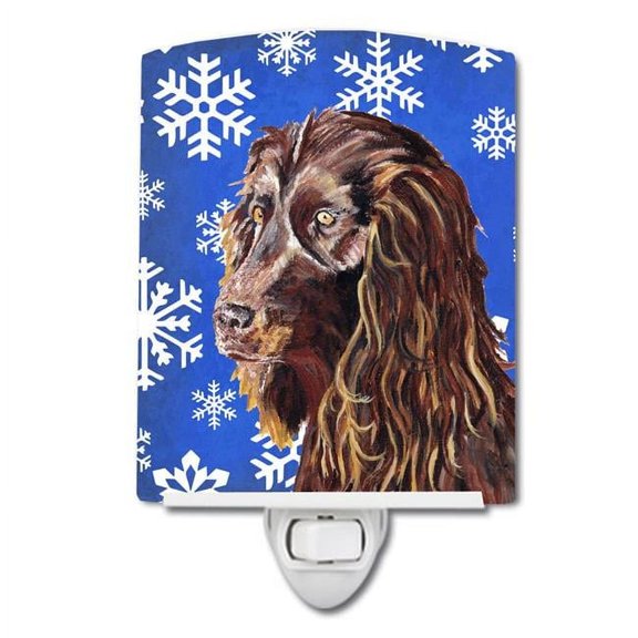 Boykin Spaniel Winter Snowflakes Ceramic Night Light