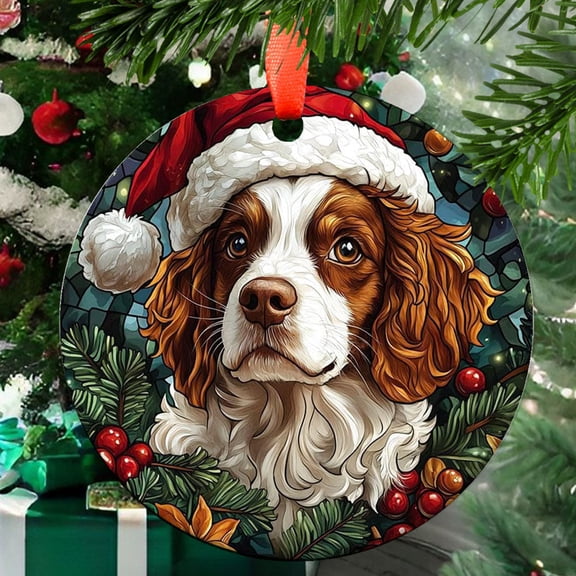 Boykin Spaniels Dog 71 Ceramic/Acrylic Christmas Ornament, Sweetheart Love Highlight, Heartfelt Mom Token, Autumn Harvest Highlight, Collectible 2025 Memory Piece