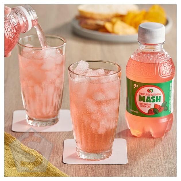 Boylan Bottling Co. Mash Watermelon Lemon Lime Sparkling Fruit Beverage 16 fl. oz. - 12/Case