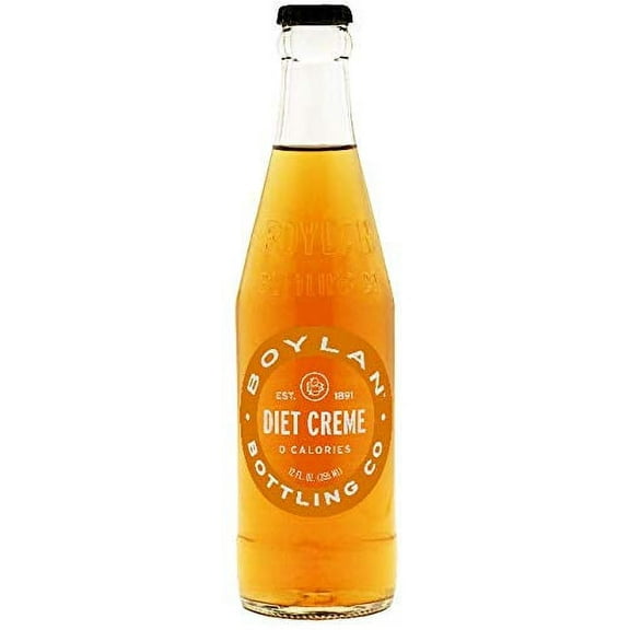 Boylan Bottling Pure Cane Sugar Soda Pop, Diet Cream Soda, 12 oz Glass Bottles (Pack of 12)