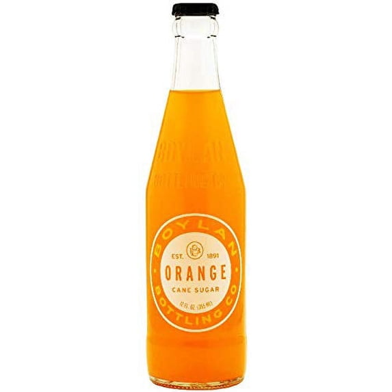 Boylan Bottling Pure Cane Sugar Soda Pop, Orange, 12 oz Glass Bottles (Pack of 6)