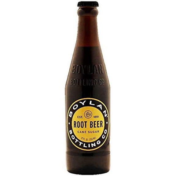 Boylan Bottling Pure Cane Sugar Soda Pop, Root Beer, 12 oz Glass Bottles (Pack of 12)
