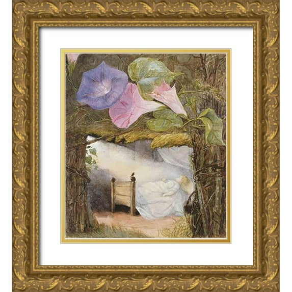 Boyle, Eleanor Vere 15x17 Gold Ornate Wood Framed with Double Matting Museum Art Print Titled - In The Hut There Was Only a Bed