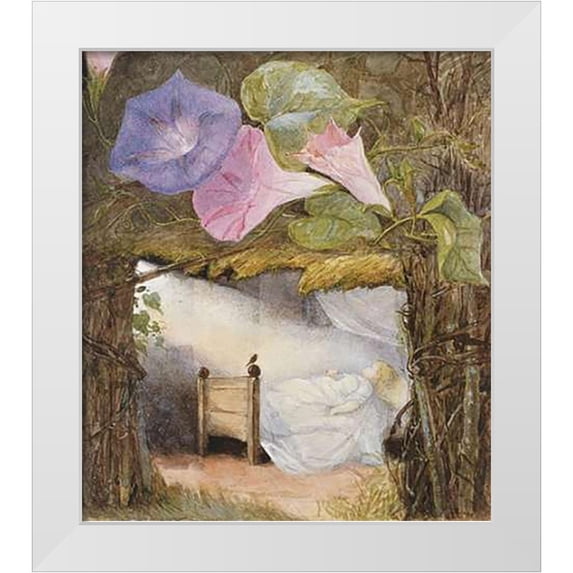 Boyle, Eleanor Vere 20x22 White Modern Wood Framed Museum Art Print Titled - In The Hut There Was Only a Bed