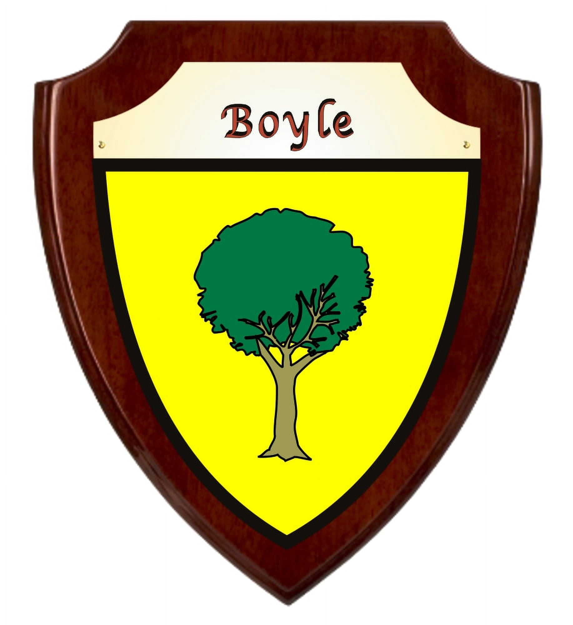 Boyle Irish Coat of Arms Shield Plaque - Rosewood Finish