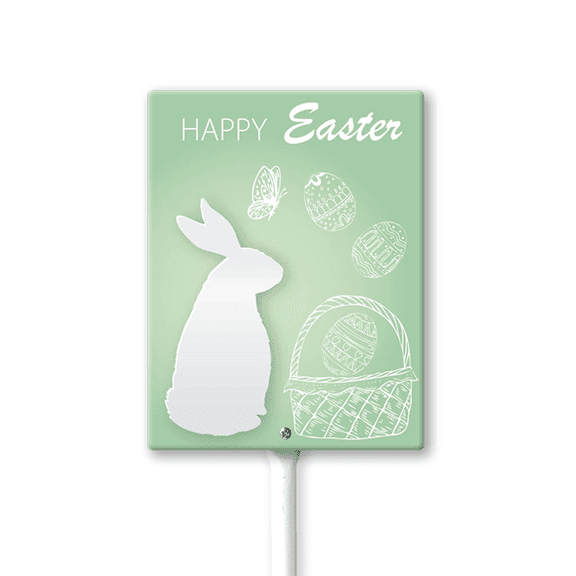 Boylee Happy Easter Yard Sign Happy Easter Yard Sign Outdoor Decoration Christian Holiday Party Yard Sign Easter Lawn Stake for Garden Yard Party Decor Props 8x12Inch