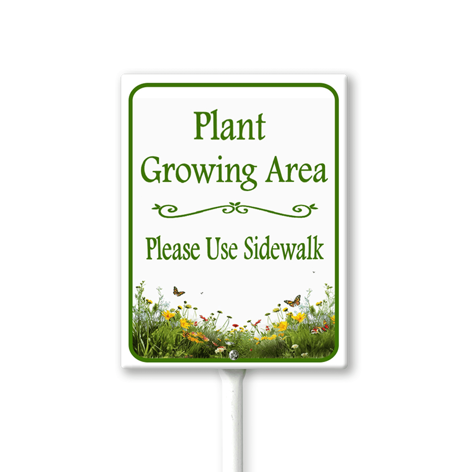 Boylee Plant Growing Area Sign with Stake - 8x12 Inch Aluminum Sign, 12 ...