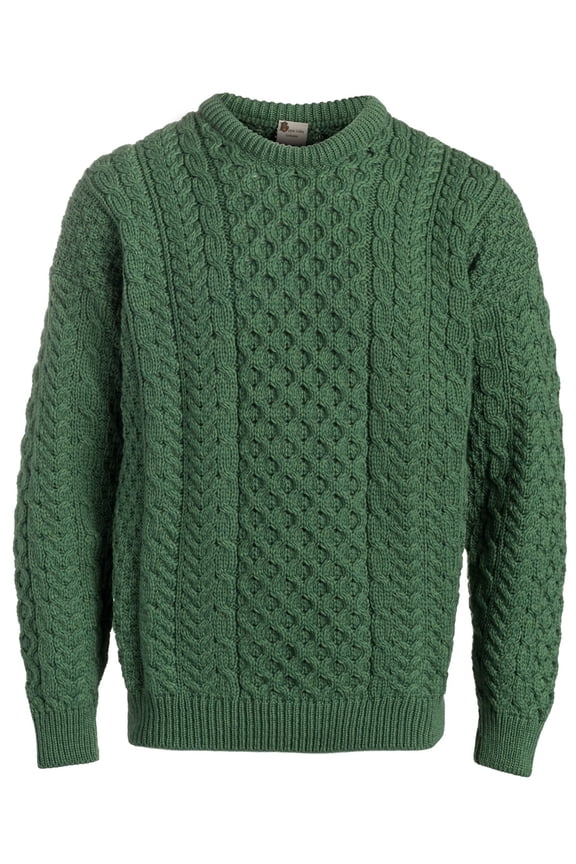 Men's 100% Merino Wool Traditional Aran Sweater Made in Ireland