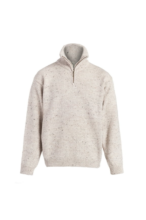 Men's 100% Merino Wool Zip Neck Winter Sweater