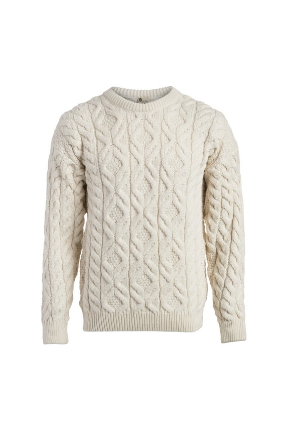 Men's Cable Knit Irish Sweater Supersoft Merino Wool