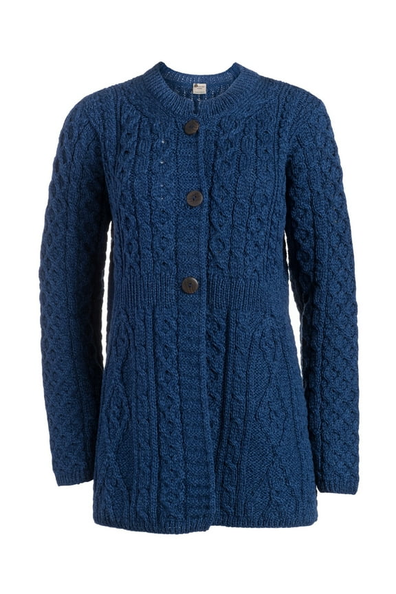 Women's Merino Wool A Line Oversized Cardigan Front Buttons