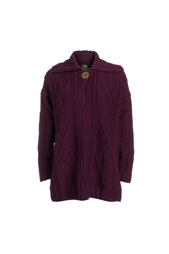 Women's Merino Wool Long Cardigan Single Button