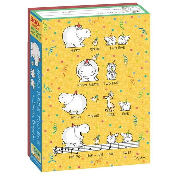 Boynton for Puzzlers: Hippo Birdie Two Ewe : 300-Piece Birthday Puzzle! (Jigsaw)