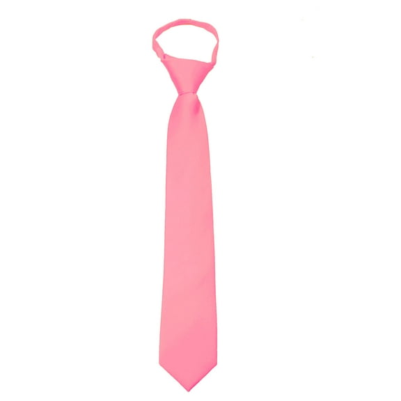Boys 11 inch Solid Color Zipper Necktie Ties - Many Colors Available