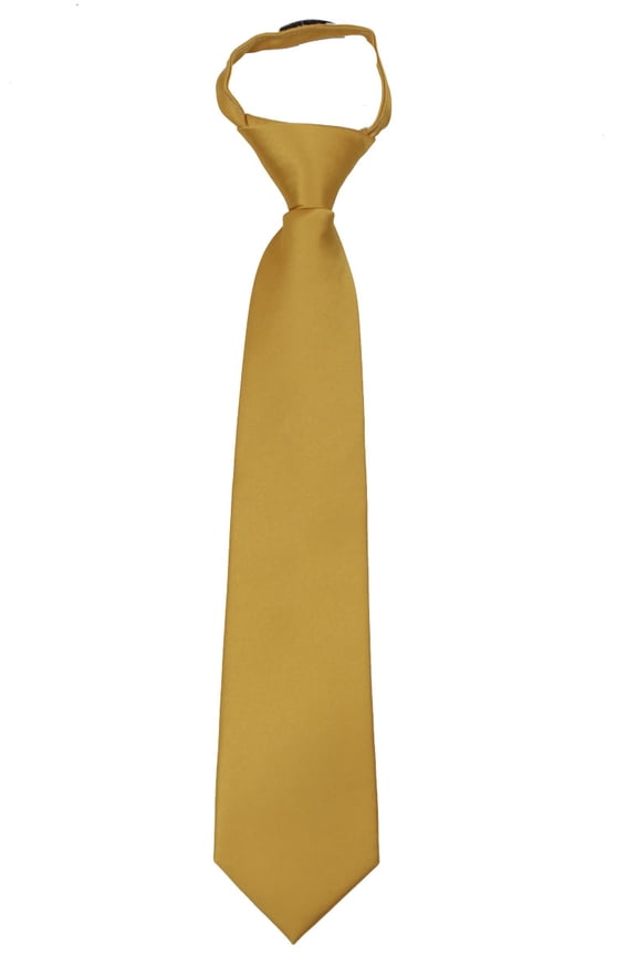 Boys 11 inch Solid Color Zipper Necktie Ties - Many Colors Available