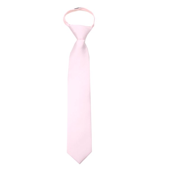 Boys 14 inch Solid Color Zipper Necktie Ties - Many Colors Available