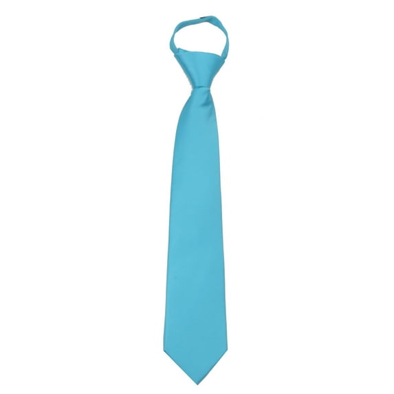 Boys 14 inch Solid Color Zipper Necktie Ties - Many Colors Available